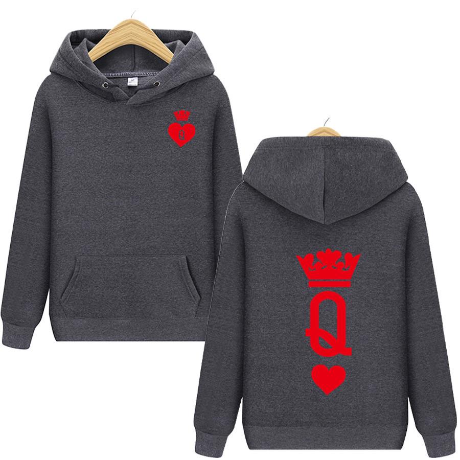 Mujeres Hombres Rey Queen Estampado Manga Larga Canguro Bolsillo Sudaderas  con Capucha Blusa Sudadera Superior Pareja Amante Jerseys comprar a buen  precio — entrega gratuita, reseñas reales con fotos — Joom