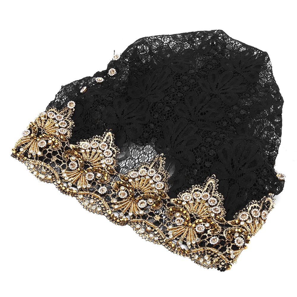 Бисерная женская шляпа Мусульманская женская Горячая сверловка Регулируемая Изысканность Тюрбан