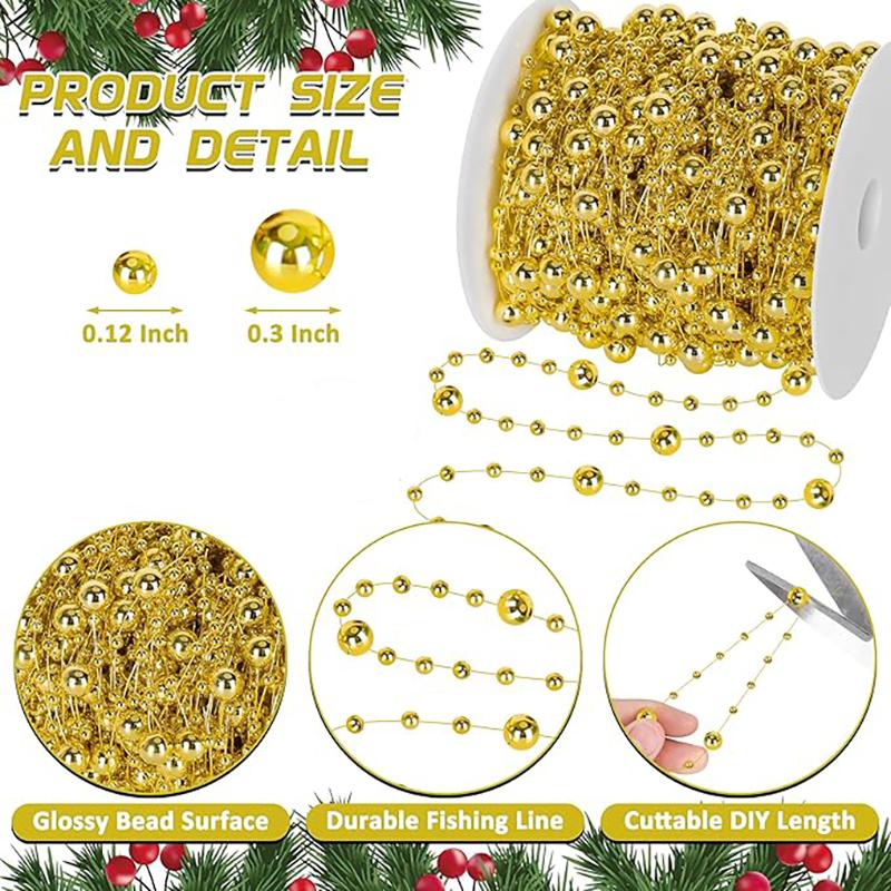 4/10Meter Imitation Pearl String Fishing Line Artificial Pearls String 8+3mm Bead Chain for Craft Garland Flower Wedding Decors