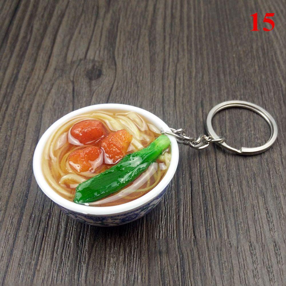 Buckle Mini Bowl Food Keychain Key Ring Simulation Chinese Food
