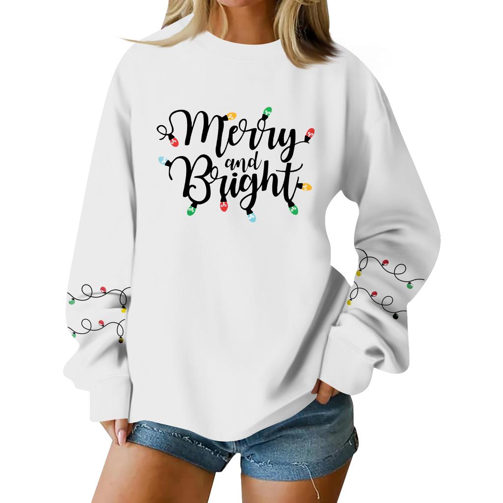 Women  Tops Women's Long Sleeve Sweatshirt Casual Crewneck Loose Fit Pollover Fleece Tops