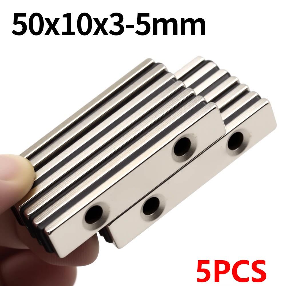 Super Strong Neodymium Magnet  N35 NdfeB Permanent Magnetic Imanes Block with Holes Powerful Magnets Refrigerator Magnet