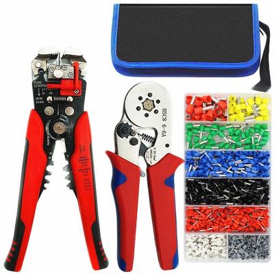 Self-Adjustable Ratchet Wire Terminals Crimpping Kit Crimping Range 0.25-6²MM and 0.08-16²MM Ferrule Crimping Tool Kit