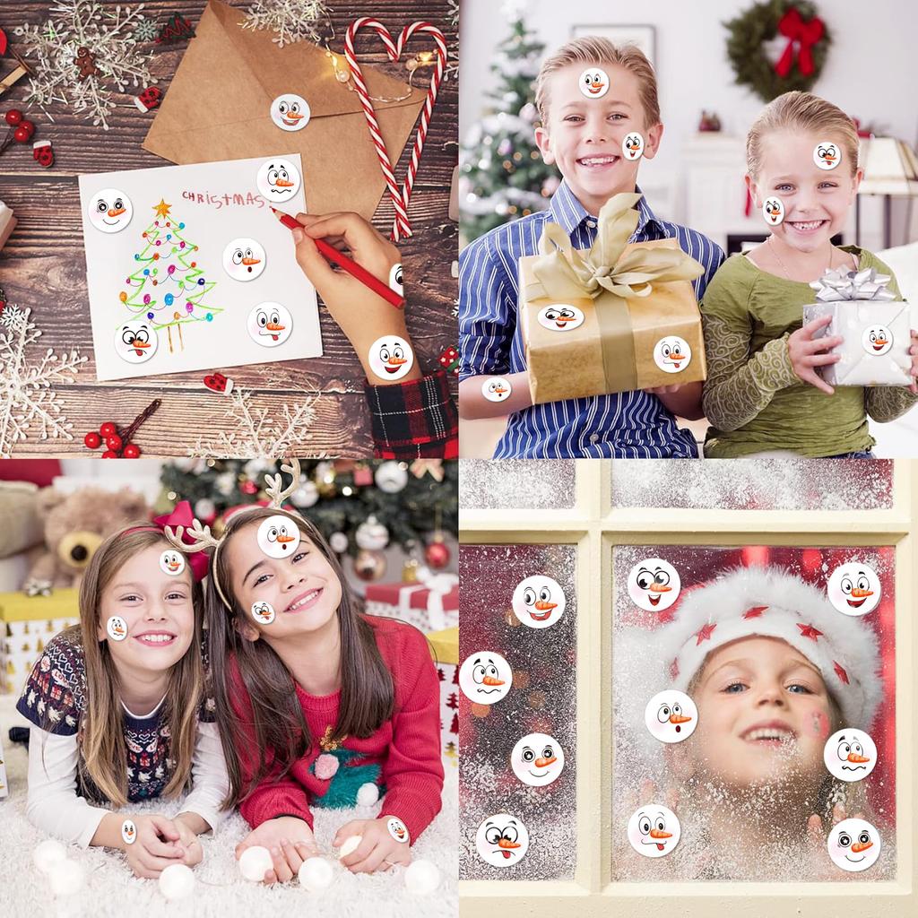 500 Stück Schneemann-Aufkleber - Verschiedene Wintermotive,Langlebige Hochwertige Aufkleber für Geschenkverpackung, Basteln, Backen, DIY-Dekoration