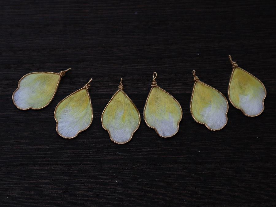 

Шелковый эдельвейс ручной работы, филигранные аксессуары для волос, украшения из цветов и листьев, украшения своими руками, серьги, материалы, работа в процессе жёлтый