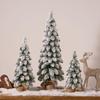 Lighted Pinecone-Shaped Christmas Tree with White Snowflakes - Mini Decoration Ornament
