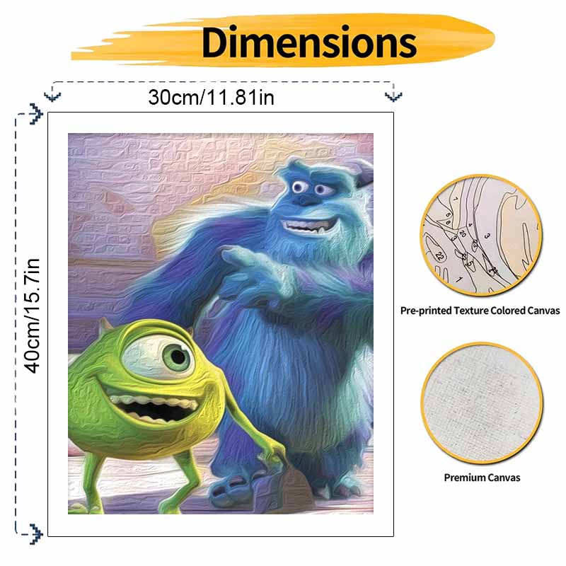 Disney Monsters Inc oil painting painting art handmade diy painting home decoration gift