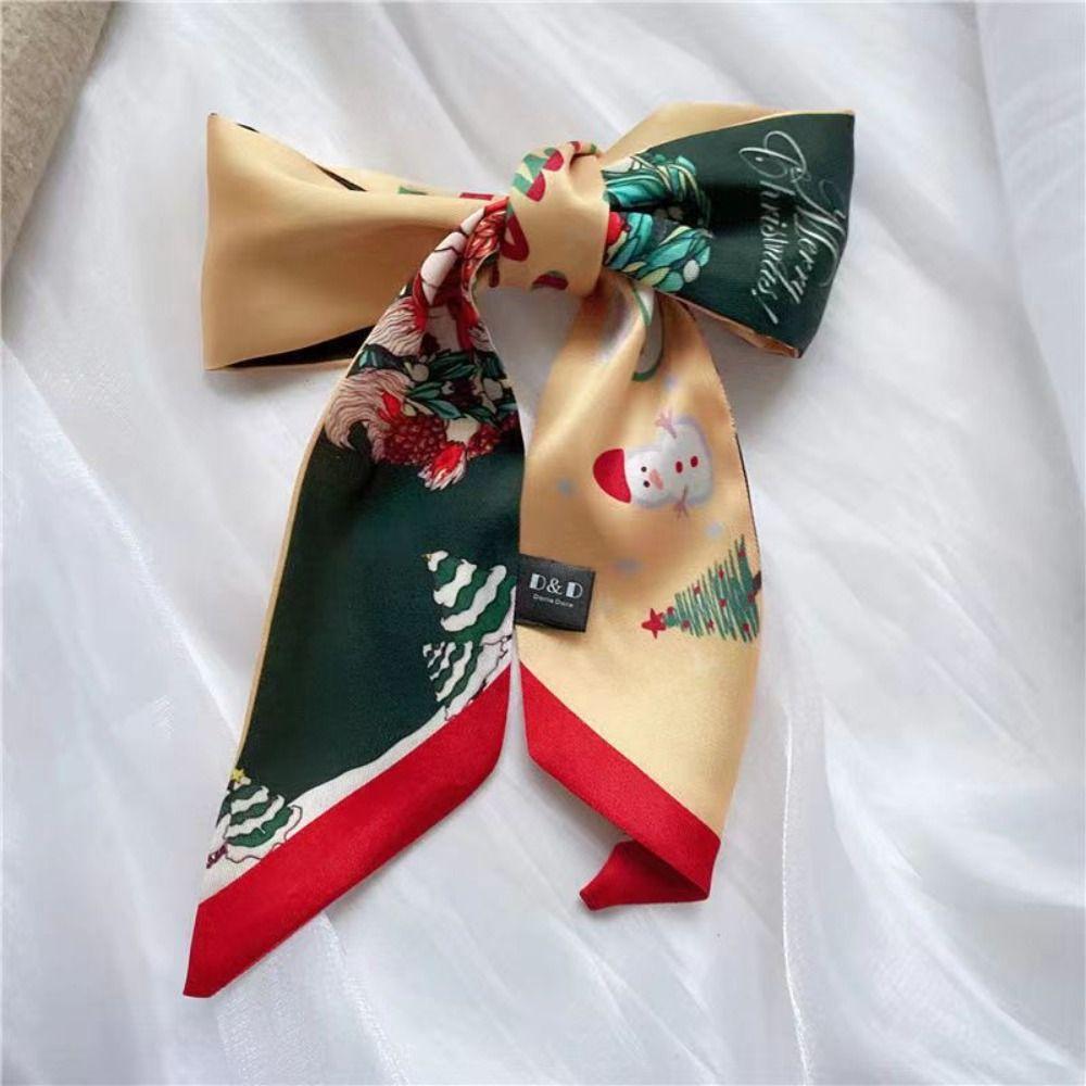 Ribbon Headband Long Scarf Red New Year Scarf Elegant Scarf Hair Band  Christmas Decoration
