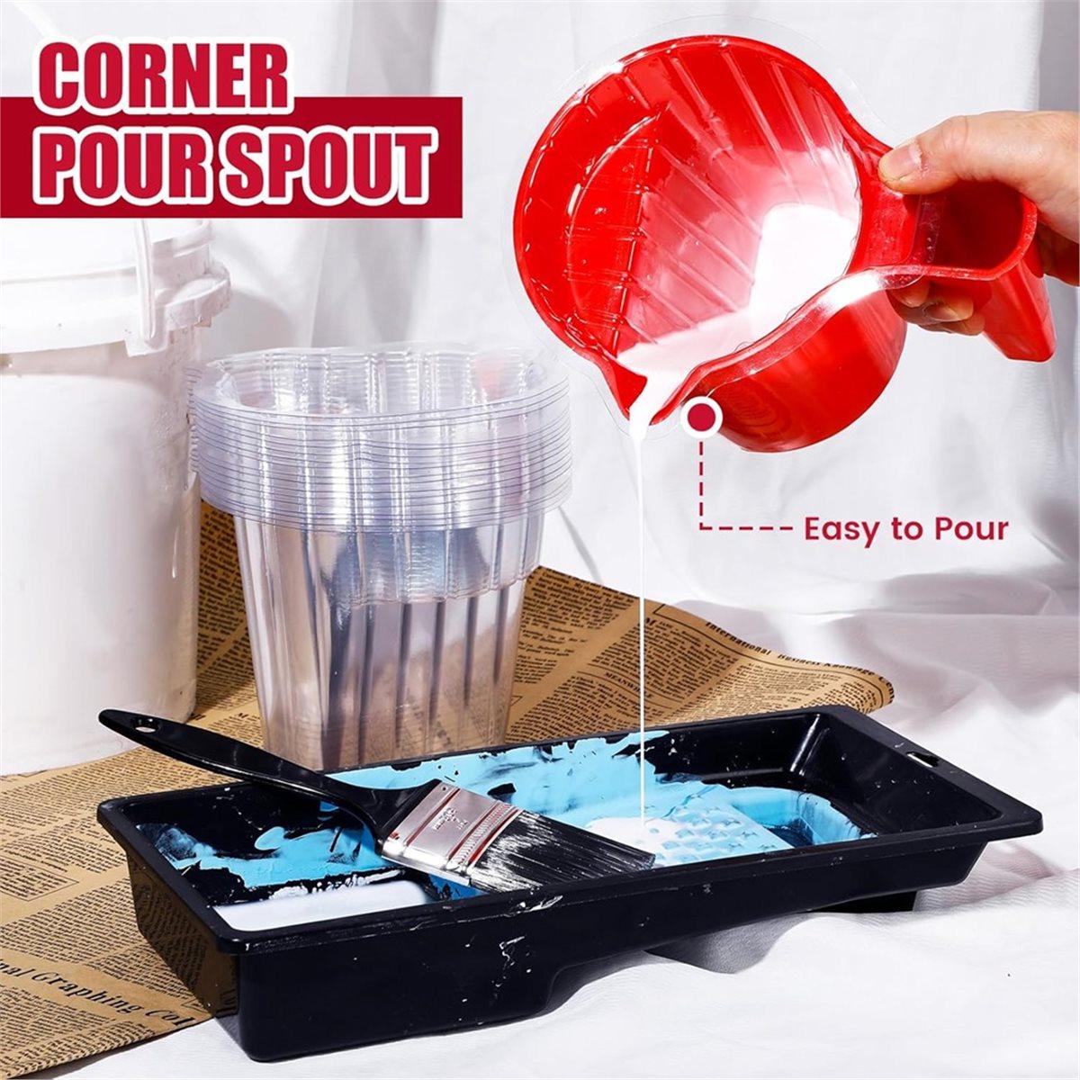 

20 Pcs Paint Cup Holds Kit 17oz Paint Pail with 18 Disposable Liner, 2 Paints Brush, Paints Bucket Hold for Craft, DIY China Mainland