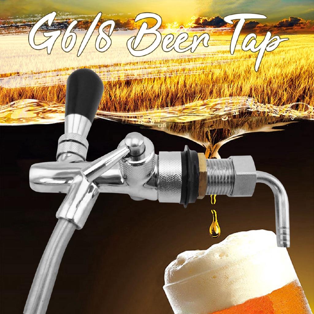 

Регулируемый пивной кран G5/8 для кегератора, с регулятором потока, хромированный комплект крана, для домашнего пивоварения, пива, виноделия