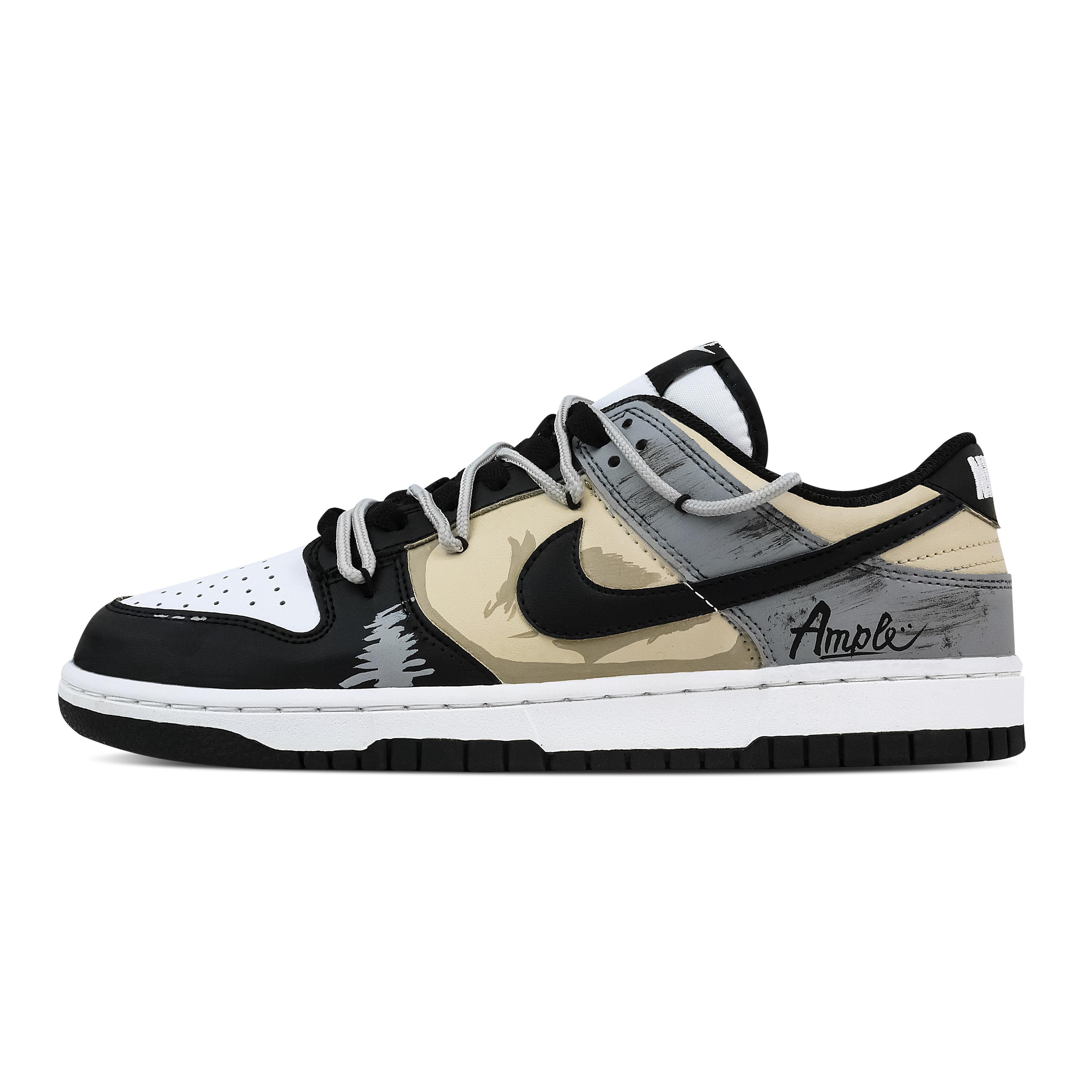 

Nike Dunk Vintage Mixed Patterns 1 Abrasion Resistant Low top Skateboard Shoes Unisex Beige Gray HF5441-100(Team773-1) 42.5