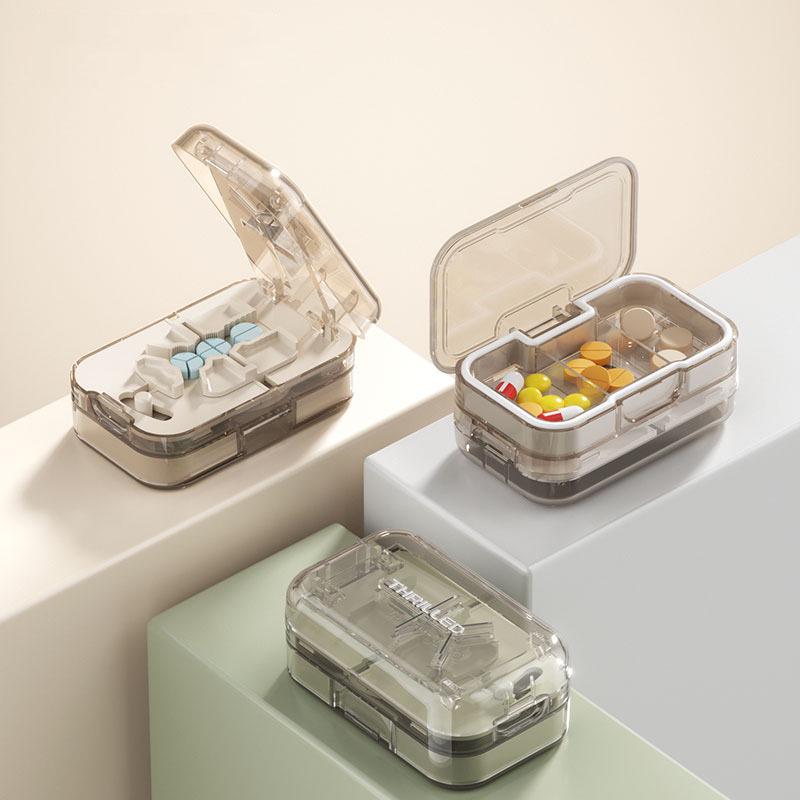 Multi-function Portable Pill Cutter and Splitter with Dual-division Pill Box
