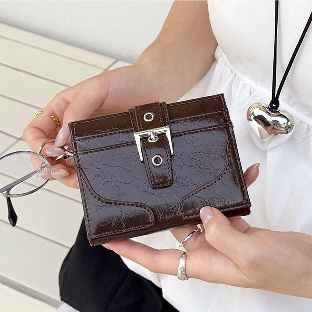 

Ultra Thin Card Bag Purse Coin Pouch Casual PU Leather Card Holder Outdoor рожевий