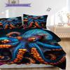 Octopus Pattern Bedding Quilt Set Quilt Cover Pillowcase Home Decoration Birthday Gift (1 * Duvet Cover + 2 * Pillowcase, Without Core)