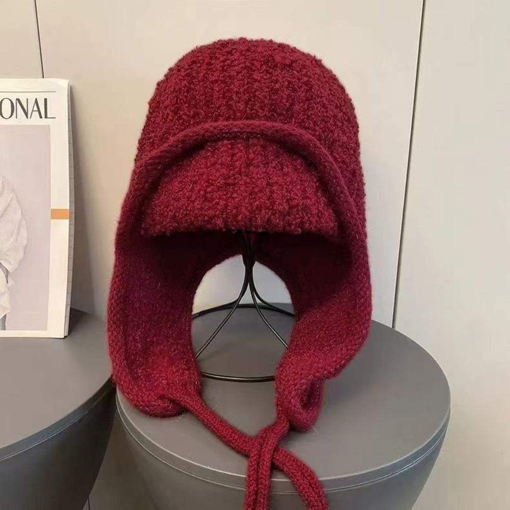 Windproof Knitted Wool Hat Thick Lei Feng Hat Versatile Winter Hat Autumn Winter