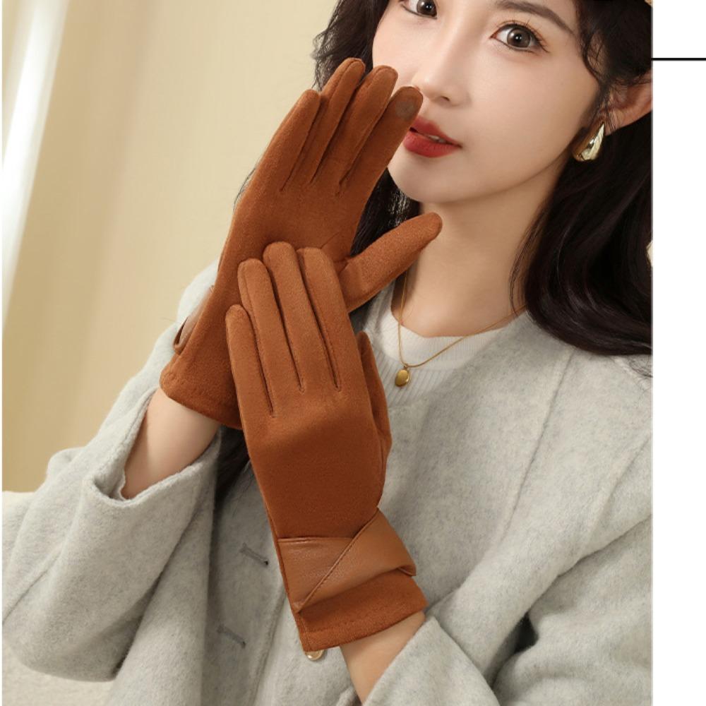 Warm Winter Gloves Full Finger Skiing Gloves New Driving Mittens  Unisex