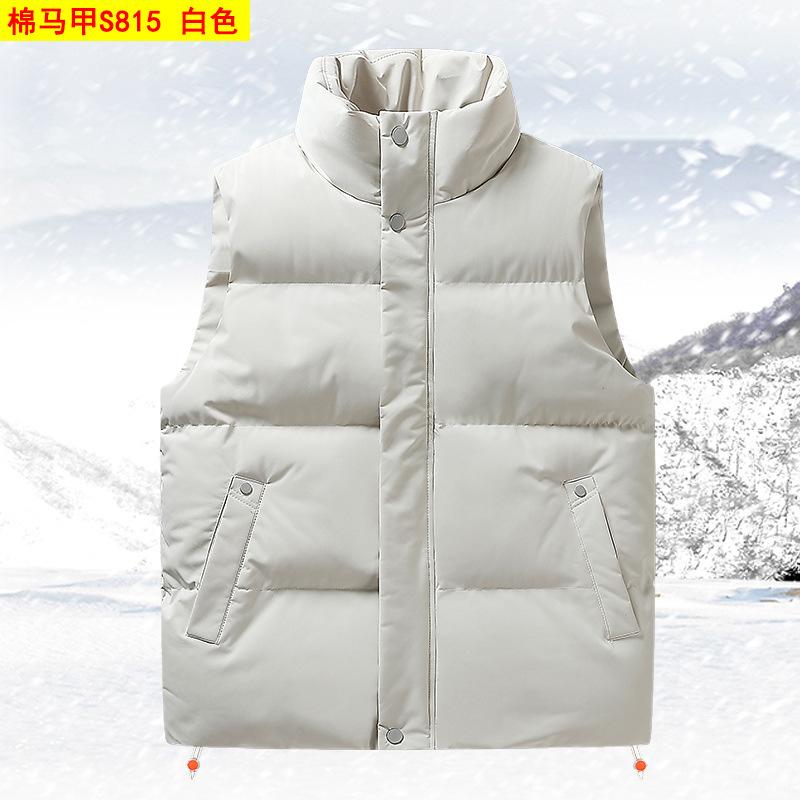 

Хлопковый жилет зимний утолщенный теплый брызгозащитный хлопковый топ воротник-стойка однотонный безрукавный жилет 4XL