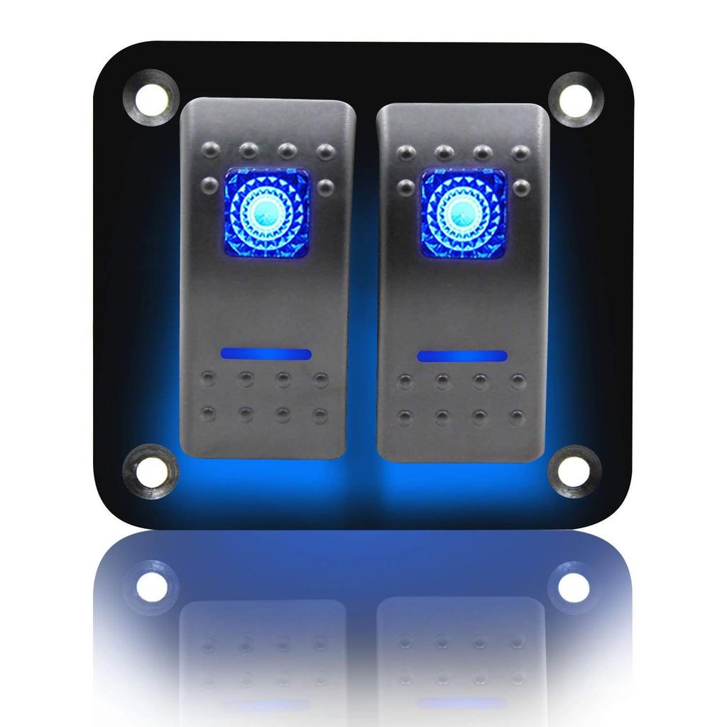 Zmayastar SP-CYKG-01 Dual Row Waterproof Boat Switch Panel Car Boat Marine Rocker Switch Panel DC12-24V Marine Supplies