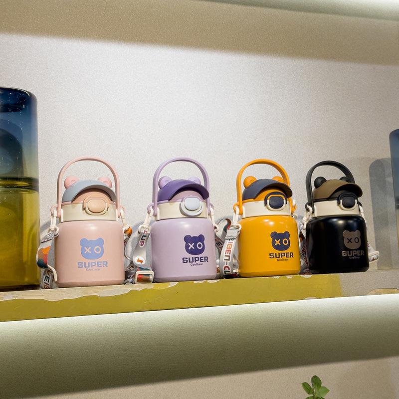 Mâner de mare capacitate care transportă ceașcă cu apă izolată pentru copii din oțel inoxidabil 316