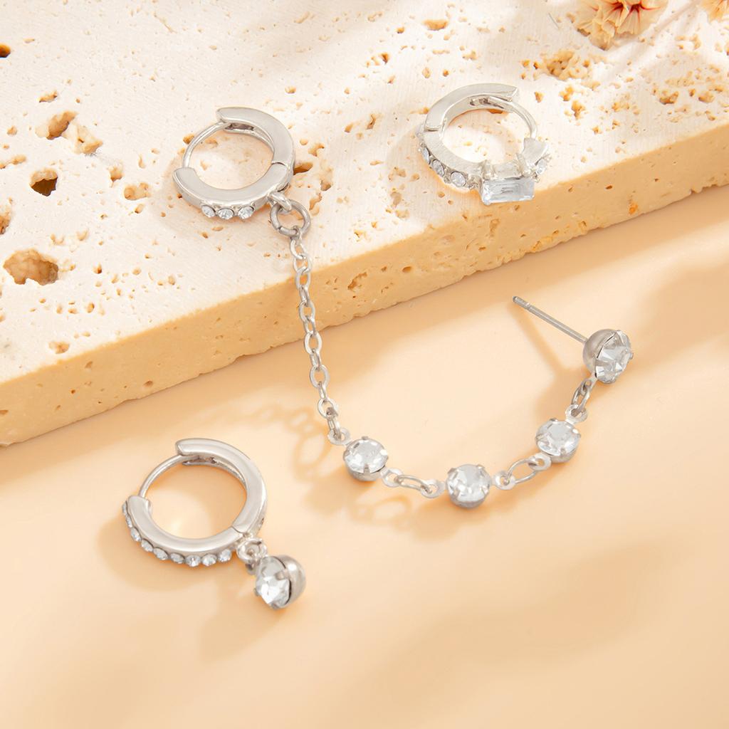 Exquisite And Small Diamond-Encrusted Earrings, Personalized Geometric Zircon Earrings Set Earrings.