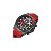 Men's Analog Quartz Watch with Date Function, Silicone Strap, 3ATM Waterproof, Casual Style Red