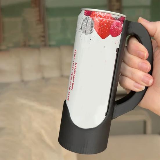 3D Printed Can Holder with Handle Insulated Grip for Red Bull Beer Soda Energy Drink Universal Beer Mug Rack for Parties Camping