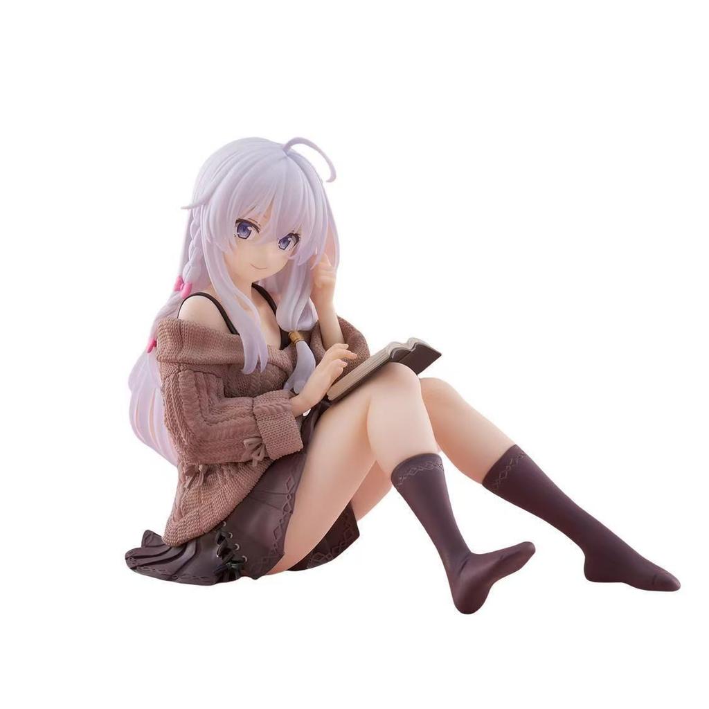 15cm The Journey of Elaina Anime Figure Knit Dress Witch Elaina Action Figure PVC Collection Model Doll Toys for Christmas Gifts