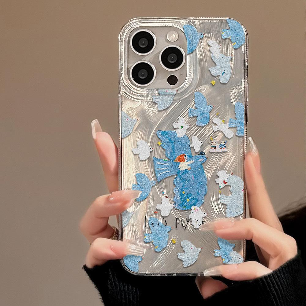 Feather Luster Phone Case for Samsung A53 A14 A33 A12 A32 S24 S23 Plus S20 S21 FE for iPhone 17 15 16 13 Pro 17 16 Pro Max Butterfly Bow Phone Case