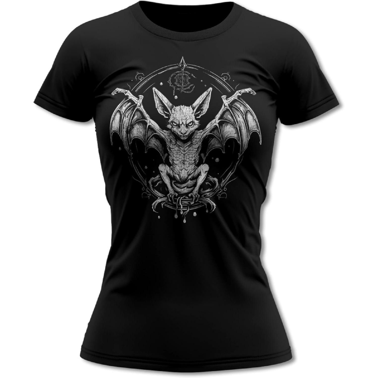 Bands and Bones Круг Летучих Мышей Готическая Женская Футболка S