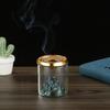 1Pcs Glass Incense Burner Upside Metal Incense Holder Mountain Incense Plate Ash Catcher Buddhism Supplies Home Decor