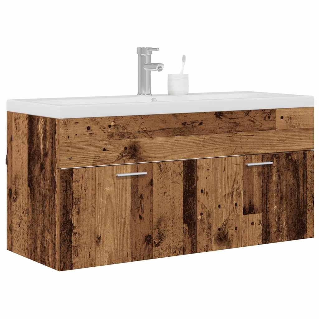 Bathroom Cabinet Reclaimed Wood Look 100 X 38.5 X 46 Cm Particleboard