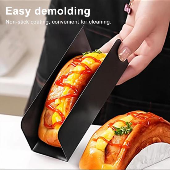 Pork Chop Bun Mold Non-stick U-shaped Bread Mold Carbon Steel Heat-resistant Biscuit Mold for Oven Use Home Baking Enthusiasts