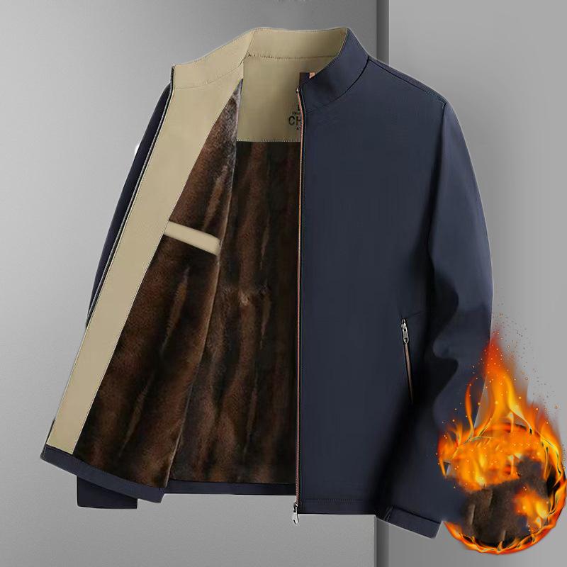 Men's Winter Warm Jacket Thickened Warm Business Jacket Stand-up Collar Jacket
