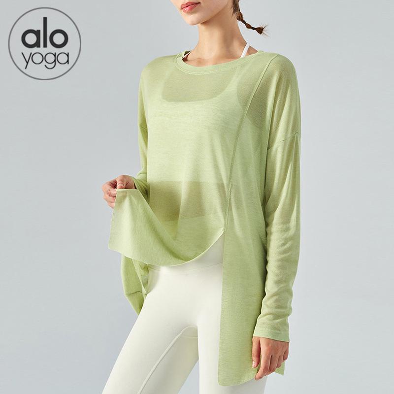 Dámské rychleschnoucí rozdělené tričko na jógu - Dlouhý rukáv, lehké, ležérní tričko