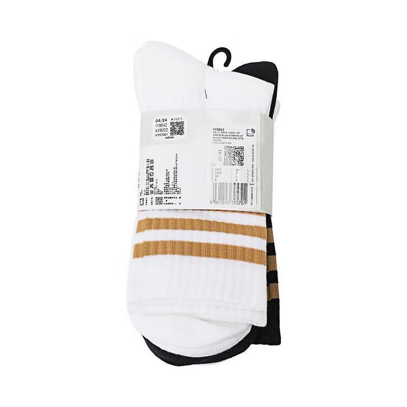 Adidas Unisex Mid-Calf Sports Socks 3-Pair Pack