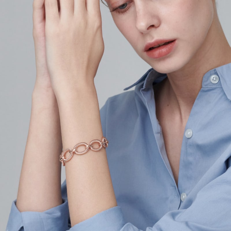 ELLE Jewelry Bold Cut Point Chain Bracelet ELBRBB081