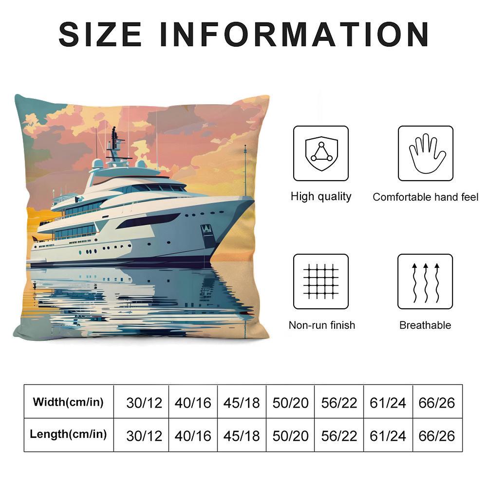 Ships Cushion Cover Pillowcase Ultra Soft Skin Friendly Fabric Cloud Like Comfort & Concealed Zipper
