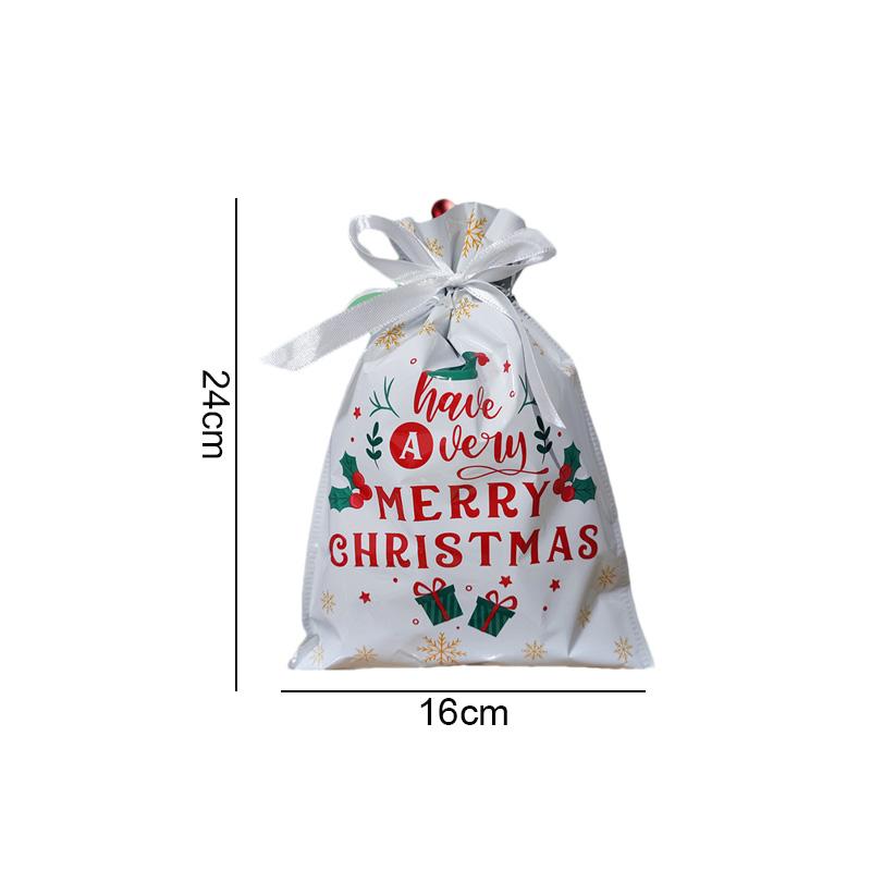 Christmas Gift Bags Large Capacity Merry Christmas Drawstring Gift Packaging Bags 2025 Navidad Party Candy Cookie Wrap Pouch