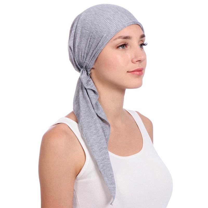 1Pc Polyester Women's Hijab Headscarf Turban Headwrap Cover Muslim Chemo Cap Hair Loss Hat