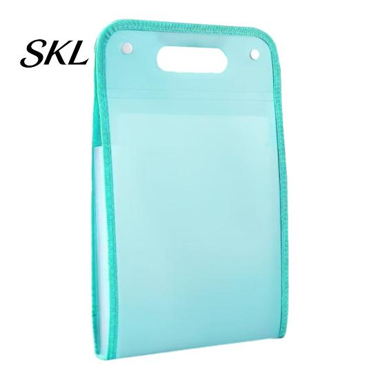 Multi-compartment File Organizer Translucent Vertical Expanding with 13 Pockets, Accordion Folders Multi-layer Labels, A4 Letter Size Document Receipt зелёный