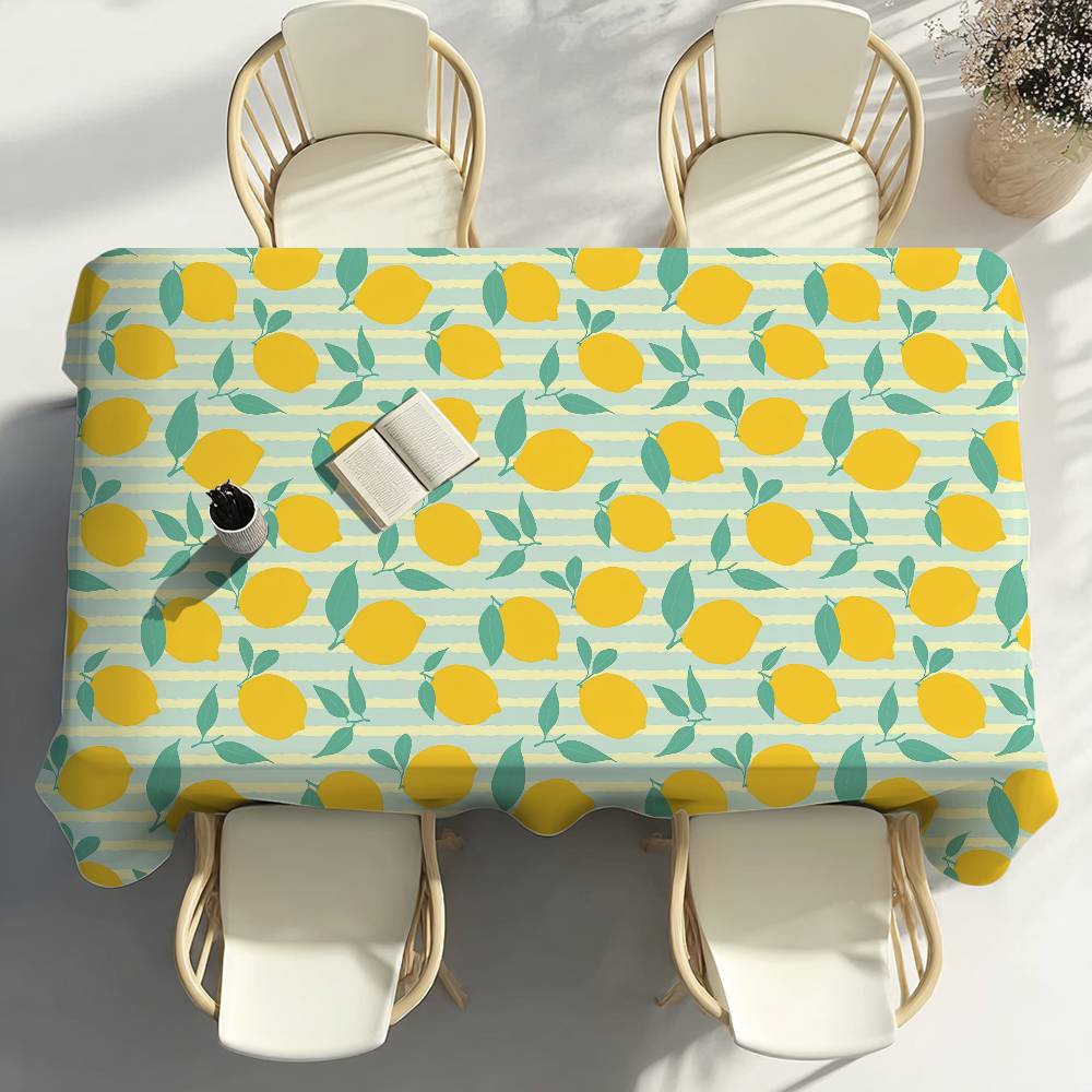 Gelbe Zitronenfrucht Tischdecke Party Dekoration Esszimmer Zuhause Küche Terrassen Wasserdicht Fleckenabweisend Tischdecke
