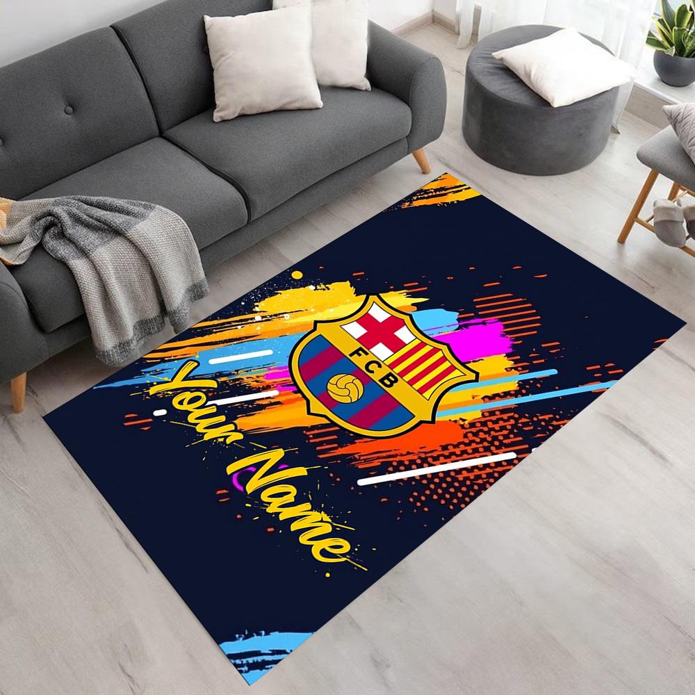 Barcelona Club Personalized Text Floor Mat Suitable for Study Room Bedrooms Hallway Living Rooms Anti-slip Rug Anime Office Decor Best for Christmas