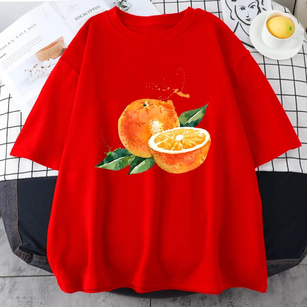 Fruit Pomegranate Orange Harajuku Women Tshirt Fashion Kawaii Female T Shirt Spring and Summer Casual Short Sleeve Tops Couples
