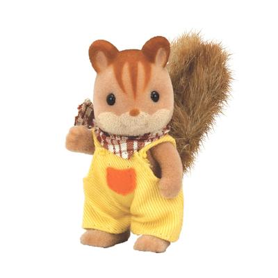 Sylvanian Families Puppe Eichhörnchen ST Mark Alter 3 und Spielzeug Sylvanian Epoch [Eichhörnchen-Familie, Junge] Li-33 Zertifiziert, Oben, Puppenhaus, Familien,
