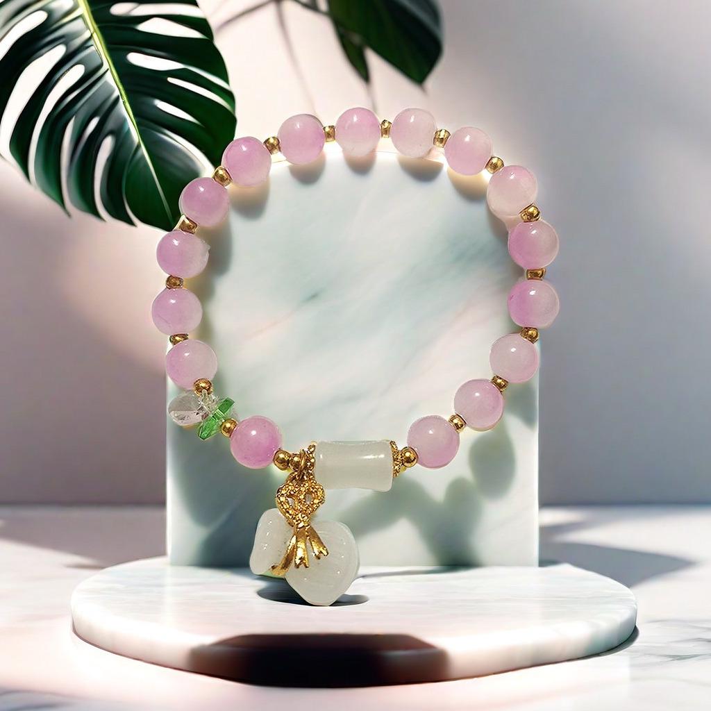 2025 Jadeite Green Jade Rabbit Bracelet: High-End Chinese Style, Year of the Snake, Elegant Women's Niche Beaded Design