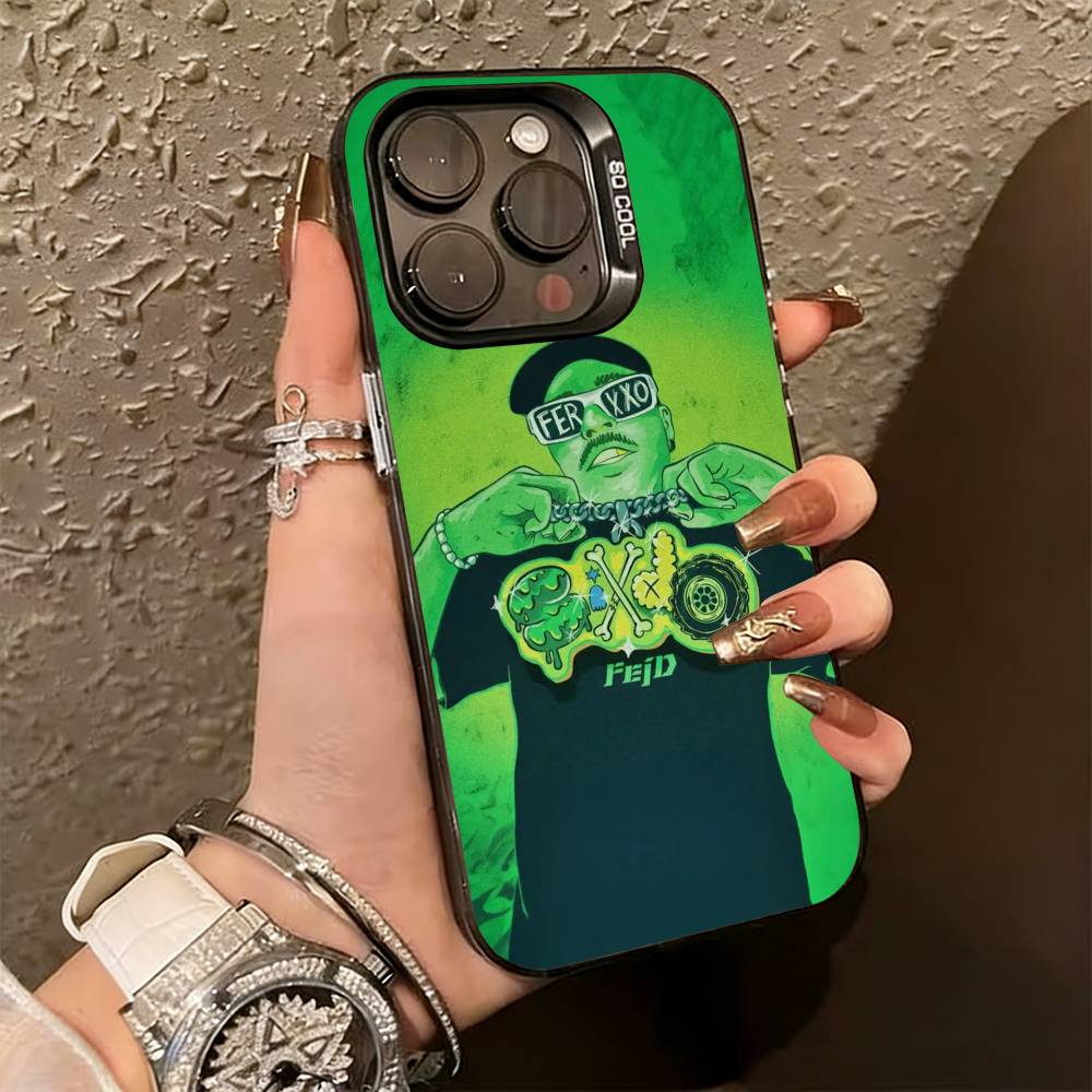 Singer Feid Ferxxo SlXDO Phone Case For iPhone 17,16,15,14,13,12,11 Plus,Pro Max,XS,Colorful Silver Black Cover