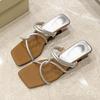 French Thin-band Roman Sandals for Women's Summer 2025 New Fashion Wedge Heel High-heeled Flip-flops for Women To Wear Outside
