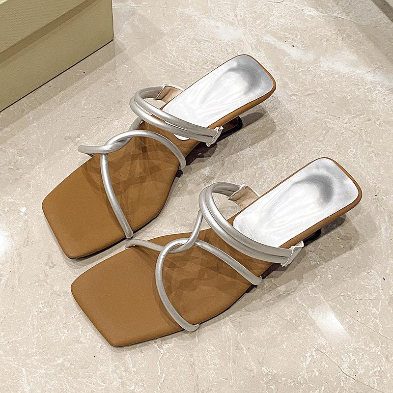 French Thin-band Roman Sandals for Women's Summer 2025 New Fashion Wedge Heel High-heeled Flip-flops for Women To Wear Outside