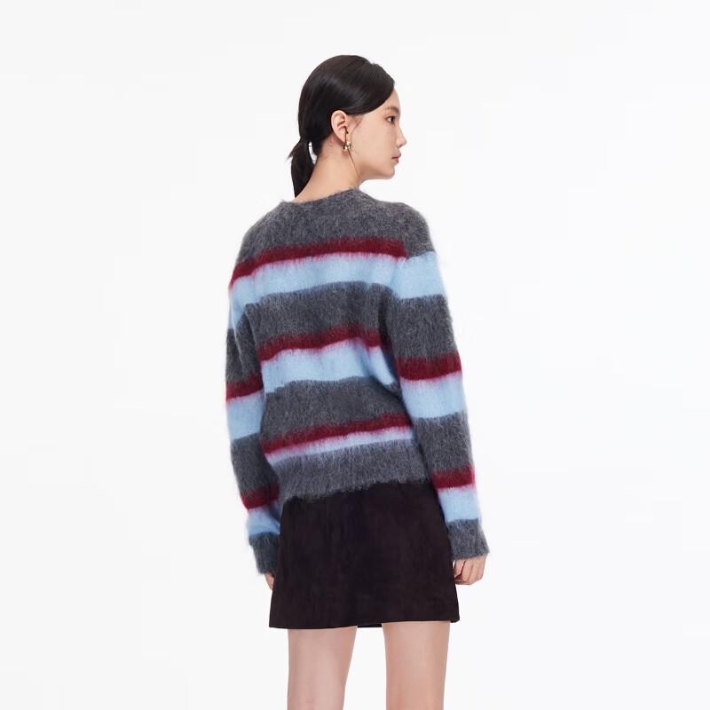 VEROMODA Women's Color-Block Striped Mohair Blend Sweater