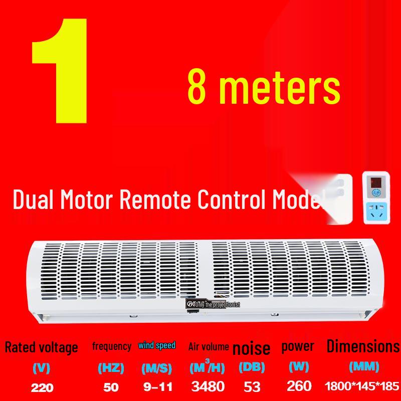 Silent Commercial Air Curtain for Doors - 0.9/1.2/1.5/1.8/2 Meter